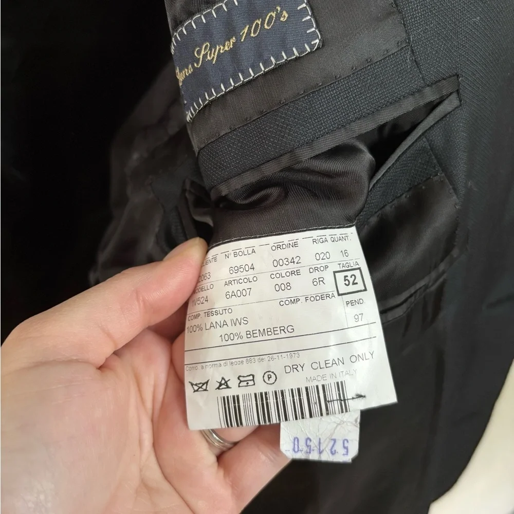 TRUSSINI Linea Nuova Suit jacket SZ 42R black Fully Lined men’s black